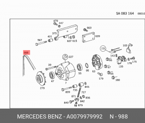 Ремень приводной A 007 997 99 92 MERCEDES BENZ