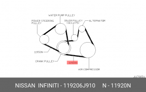 Ремень приводной 11920-6J910 NISSAN