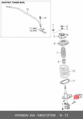 Амортизатор подвески 54651-2F300 HYUNDAI KIA