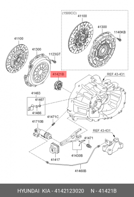 Подшипник выжимной сцепления 4142123020 HYUNDAI KIA