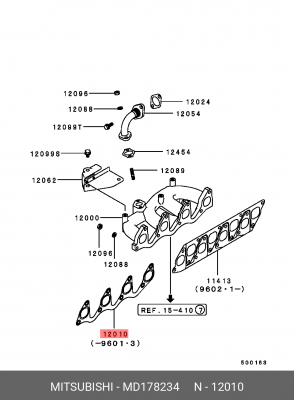 Прокладка выпускного коллектора MD178234 MITSUBISHI