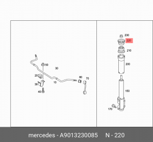 Опора амортизатора подвески A 901 323 00 85 MERCEDES BENZ
