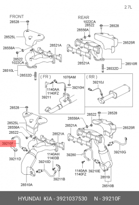 Датчик кислородный (лямбда-зонд) 3921037530 HYUNDAI KIA