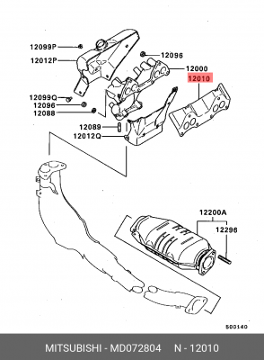 Прокладка выпускного коллектора MD072804 MITSUBISHI