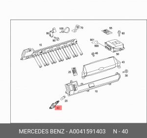Свеча зажигания A0041591403 MERCEDES BENZ