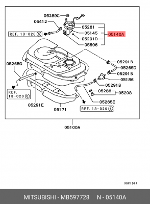 Насос электрический топливной системы MB597728 MITSUBISHI