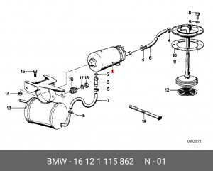 Насос электрический топливной системы 16 12 1 115 862 BMW