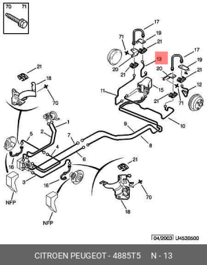 Шланг тормозной 4885.T5 CITROEN PEUGEOT