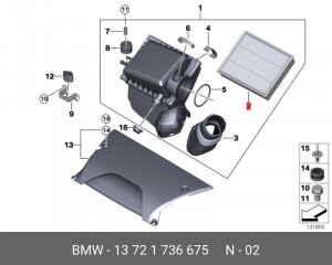 Фильтр воздушный 13 72 1 736 675 BMW