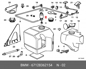 Электронасос стеклоомывателя 67 12 8 362 154 BMW