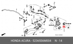 Сайлентблок 52365-S6M-004 HONDA