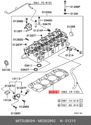 Прокладка ГБЦ MD302892 MITSUBISHI