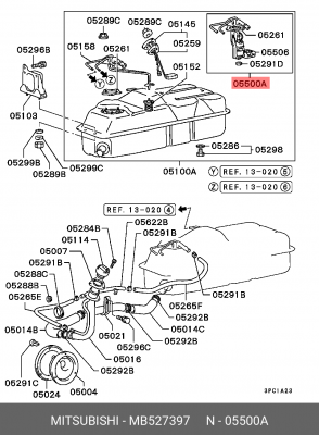 Насос электрический топливной системы в сборе MB527397 MITSUBISHI