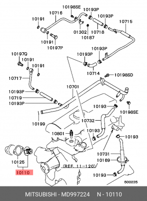 Термостат системы охлаждения с корпусом MD997224 MITSUBISHI