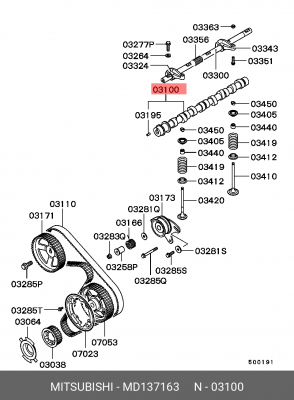 Распредвал MD137163 MITSUBISHI