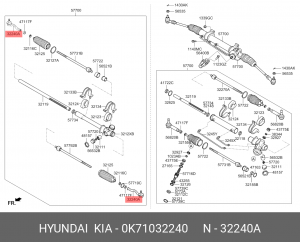 Наконечник рулевой тяги 0K71032240 HYUNDAI KIA