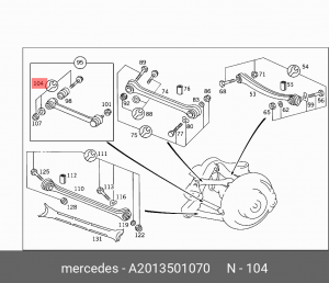 Рычаг подвески (ремкомплект) A 201 350 10 70 MERCEDES BENZ