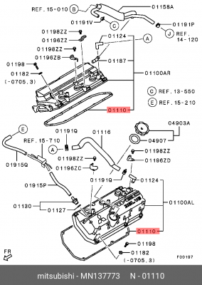 Прокладка крышки распредвала MN137773 MITSUBISHI