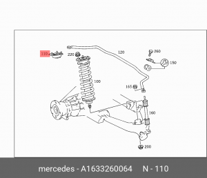 Опора амортизатора подвески A 163 326 00 64 MERCEDES BENZ