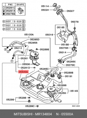Насос электрический топливной системы в сборе MR134804 MITSUBISHI