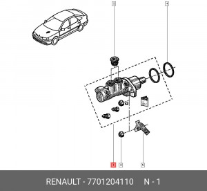 Цилиндр тормозной главный 7701204110 RENAULT