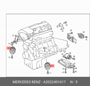 Подушка двигателя A2022401617 MERCEDES BENZ