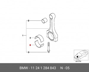 Вкладыши коренные коленвала 11 24 1 284 843 BMW