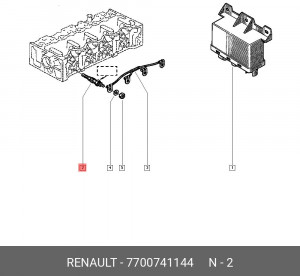 Свеча накаливания 7700741144 RENAULT