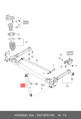 Амортизатор подвески 55310-FD150 HYUNDAI KIA