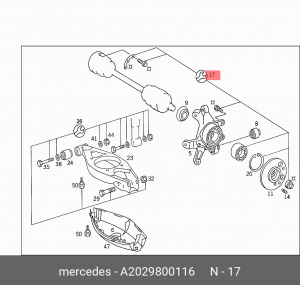 Подшипник ступицы колеса A 202 980 01 16 MERCEDES BENZ
