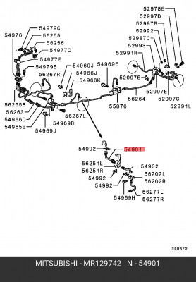 Шланг тормозной MR129742 MITSUBISHI