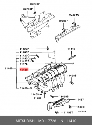 Прокладка впускного коллектора MD117728 MITSUBISHI
