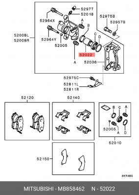 Поршень тормозного суппорта MB858462 MITSUBISHI