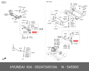 Опора шаровая подвески 0S24734510A HYUNDAI KIA
