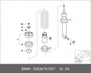 Отбойник амортизатора подвески 33 53 6 761 027 BMW