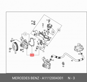 Насос - помпа системы охлаждения ДВС A1112004301 MERCEDES BENZ