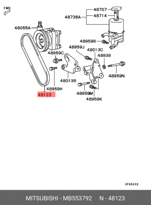 Ремень приводной MB553792 MITSUBISHI