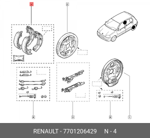 Колодки тормозные барабанные 7701206429 RENAULT