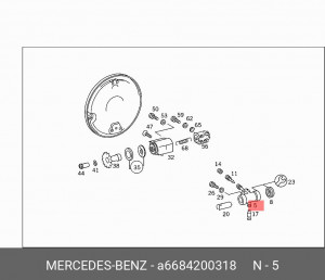 Цилиндр тормозной рабочий A6684200318 MERCEDES BENZ