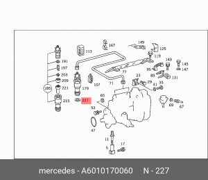 Прокладка корпуса топливной форсунки A 601 017 00 60 MERCEDES BENZ