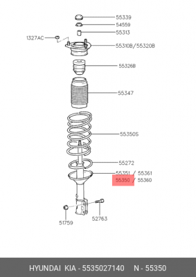 Амортизатор подвески 5535027140 HYUNDAI KIA
