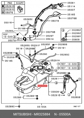 Насос электрический топливной системы в сборе MR325884 MITSUBISHI
