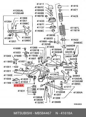 Крепление балки задней подвески MB584467 MITSUBISHI