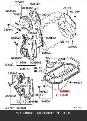 Прокладка масляного поддона ДВС MD008897 MITSUBISHI