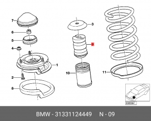 Отбойник амортизатора подвески 31 33 1 124 449 BMW