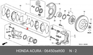 Колодки тормозные дисковые 06450-SEL-T00 HONDA