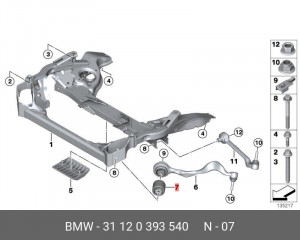 Сайлентблоки подвески (комплект) 31 12 0 393 540 BMW