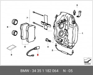 Датчик износа тормозных колодок 34 35 1 182 064 BMW