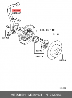 Кулак поворотный MB864931 MITSUBISHI