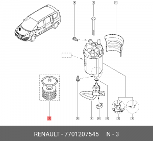 Фильтр топливный 7701207545 RENAULT